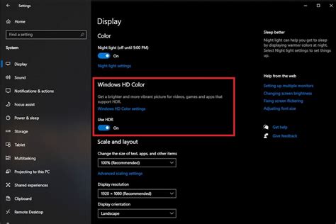 When activate hdr on windows 10 image looks to withw